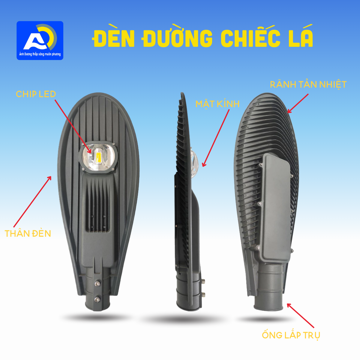 Khám phá vẻ đẹp độc đáo của đèn đường chiếc lá Cấu tạo của đèn đường chiếc lá
