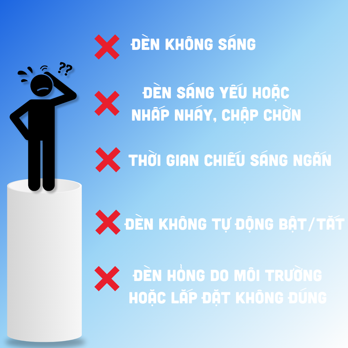 Những lỗi thường gặp của đèn NLMT: Nguyên nhân và cách khắc phục Đèn NLMT bị lắp đặt sai vị trí