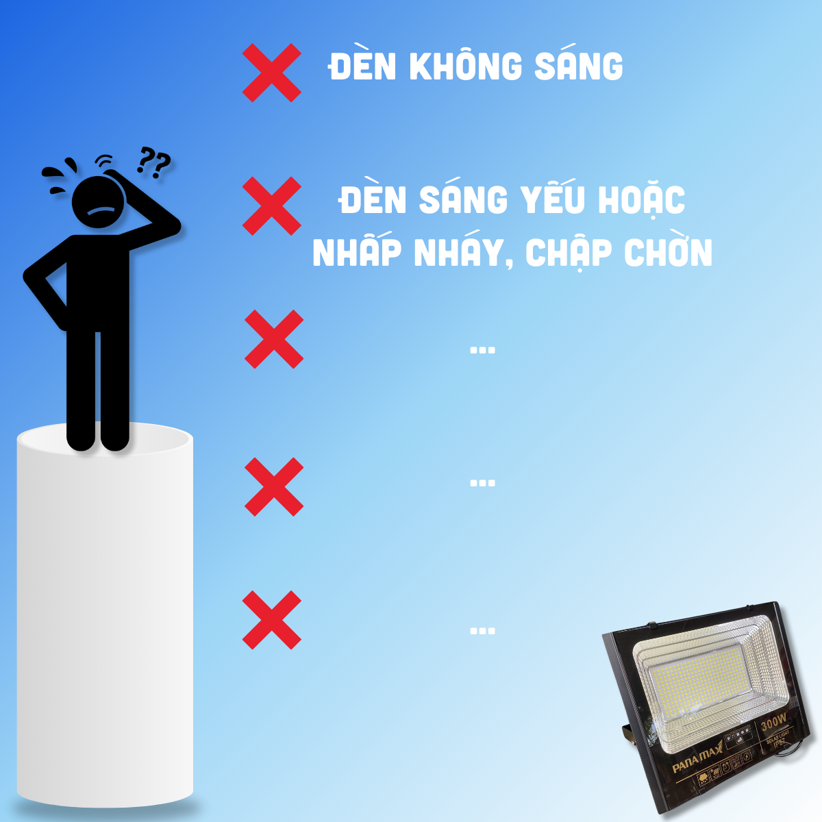 Những lỗi thường gặp của đèn NLMT: Nguyên nhân và cách khắc phục lỗi đèn bị nhấp nháy