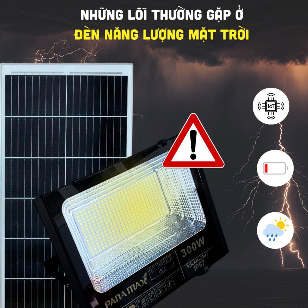 Những lỗi thường gặp ở đèn năng lượng mặt trời là gì?