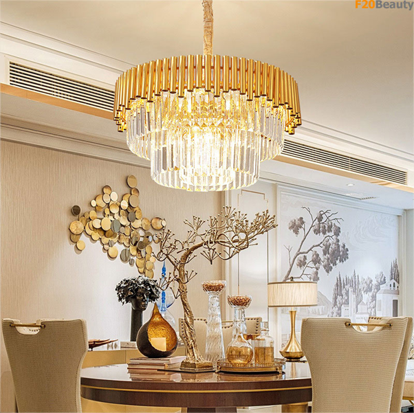 Những mẫu đèn trang trí phòng khách không thể bỏ qua Đèn chùm pha lê trang trí phòng khách