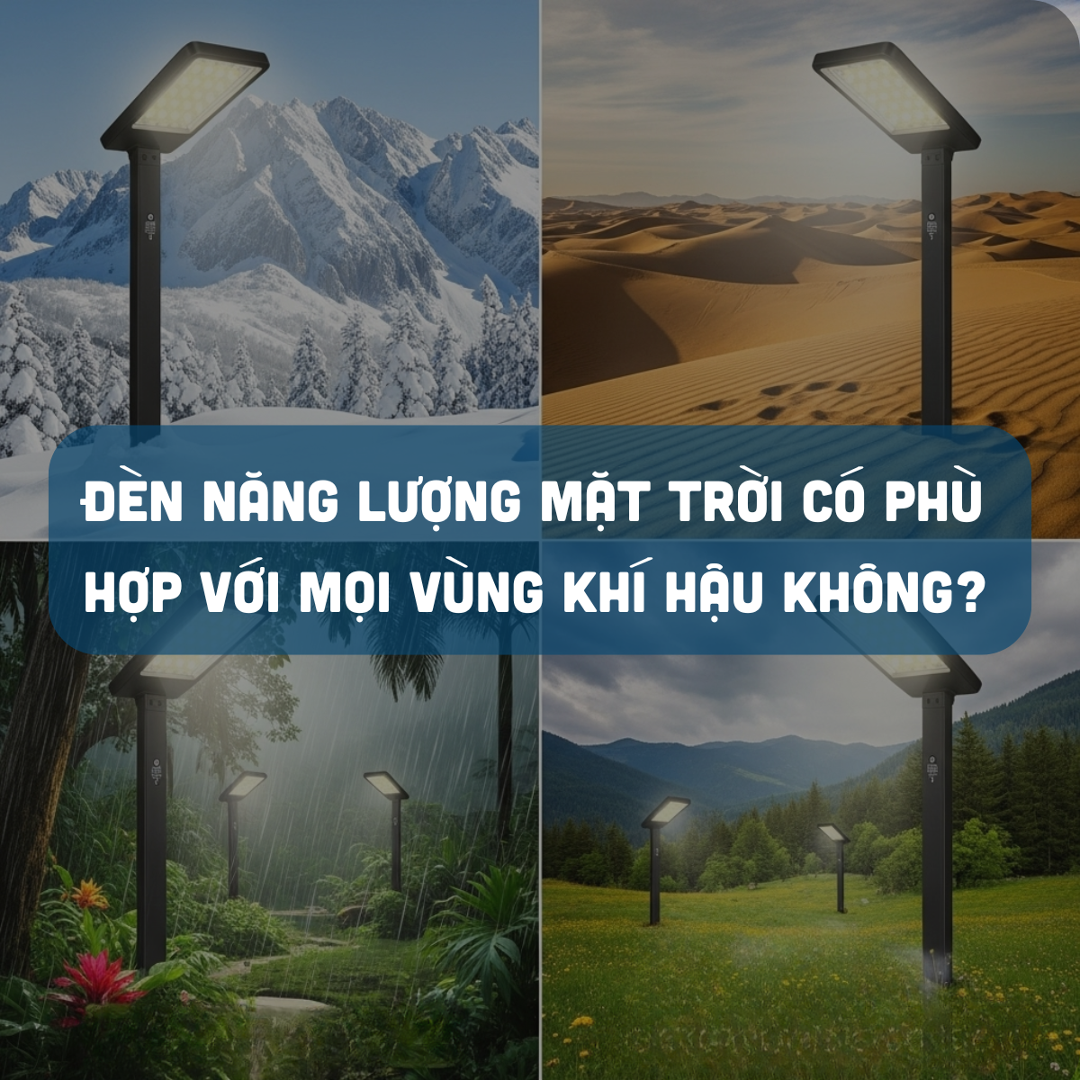 Vùng khí hậu nào phù hợp sử dụng đèn năng lượng mặt trời