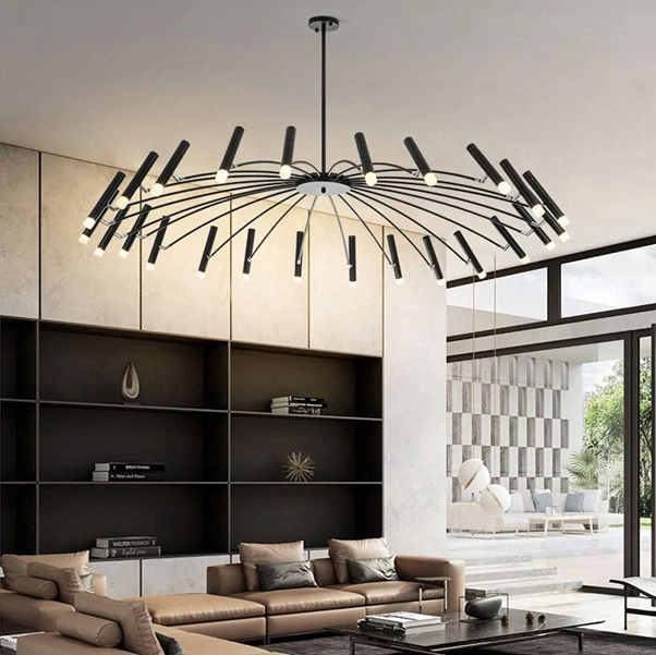 Những mẫu đèn trang trí phòng khách không thể bỏ qua Đèn trang trí trần phong cách tối giản