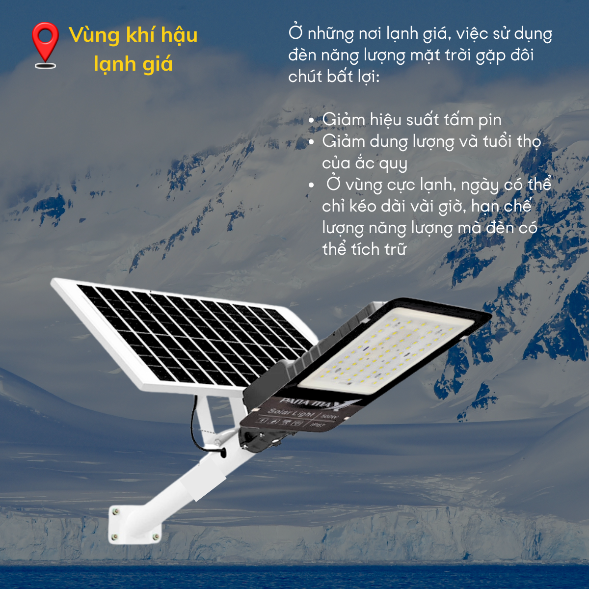 sử dụng đèn NLMT tại nơi có khí hậu lạnh giá