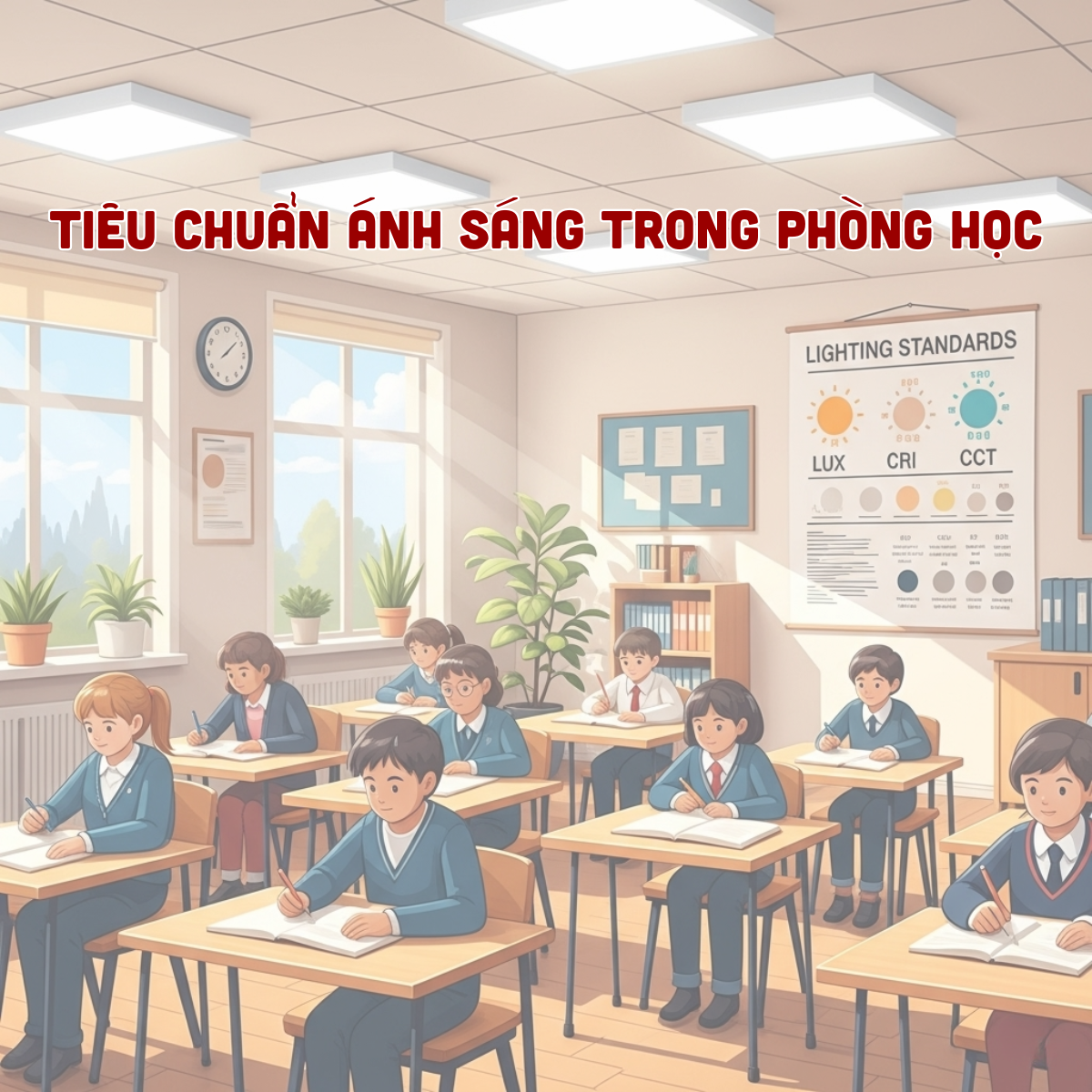 Tại Sao Cần Tuân Thủ Tiêu Chuẩn Ánh Sáng Trong Môi Trường Học Tập? tiêu chuẩn ánh sáng của các phòng học