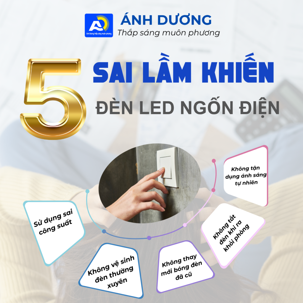 5 sai lầm sử dụng đèn LED khiến tiền điện gia tăng