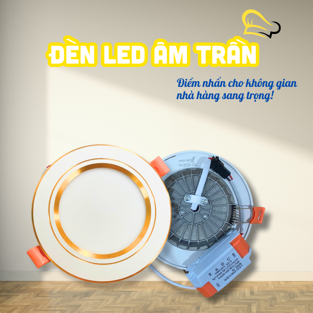 Sử Dụng Đèn LED Âm Trần Cho Nhà Hàng: Ý Tưởng Thiết Kế Độc Đáo đèn LED âm trần trang trí cho nhà hàng