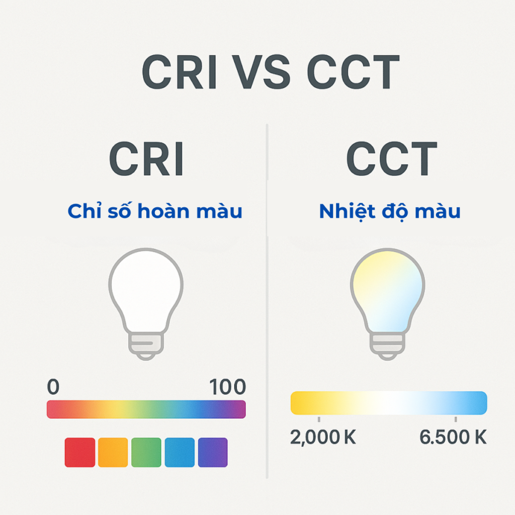 Phân biệt nhiệt độ màu và chỉ số hoàn màu